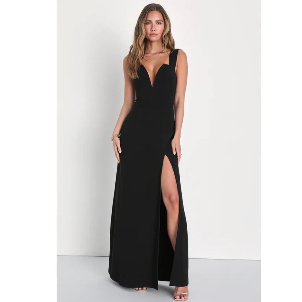 NWT Lulus‎ Daring Elegance Black Sleeveless Mermaid Maxi Dress Size S